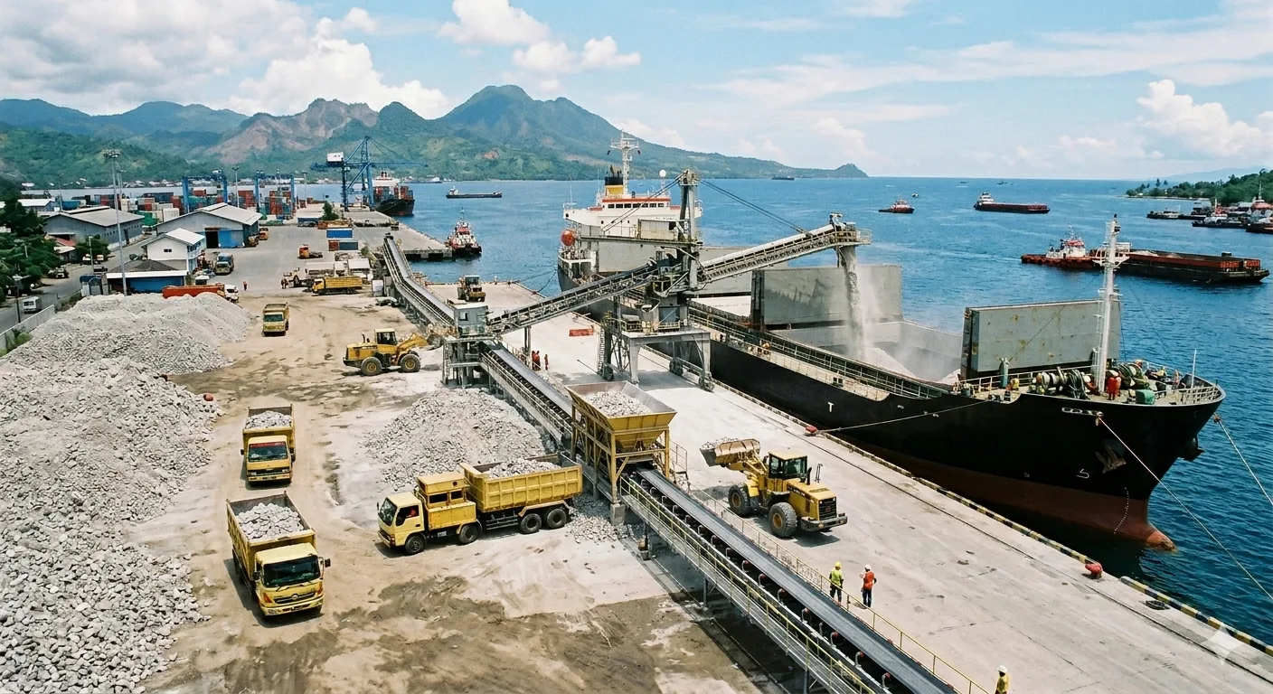 Fasilitas Jetty Dermaga Pemuatan Batu Kapur PT Wira Energi Utama di Ratatotok